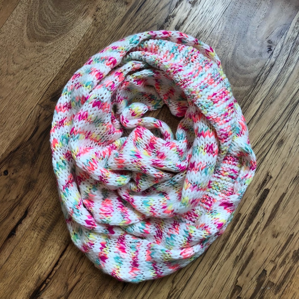 Rainbow Knit Infinity Scarf
